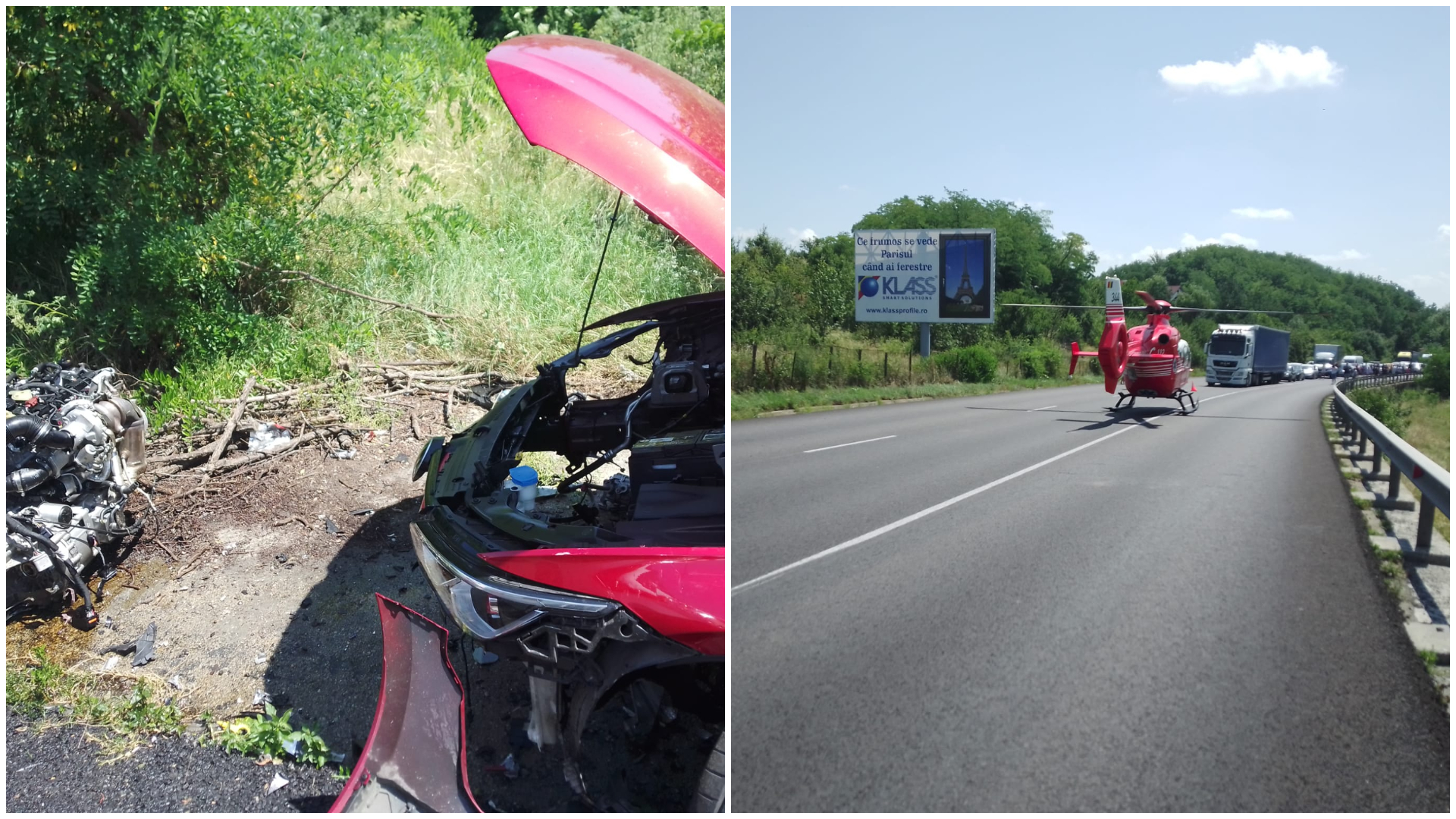 Vâlcea, DN7: Accident cu 5 victime, printre care 2 minori și o femeie însărcinată