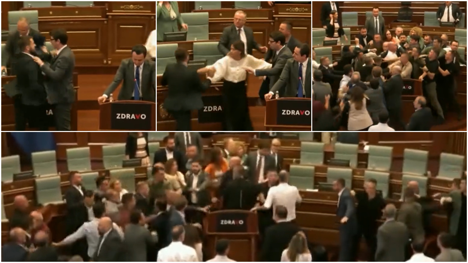 Violențe în parlamentul din Kosovo, după ce un deputat din opoziție a aruncat cu apă în premierul Albin Kurti