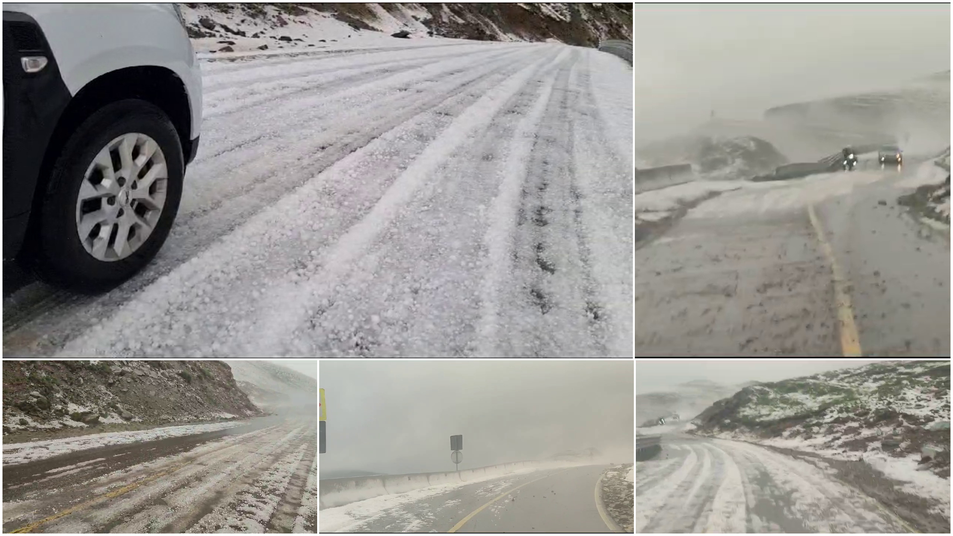 Transalpina: Strat de gheață pe carosabil după o furtună puternică în masivul Parâng cu ploaie, grindină și scurgeri de pietre de pe versanți