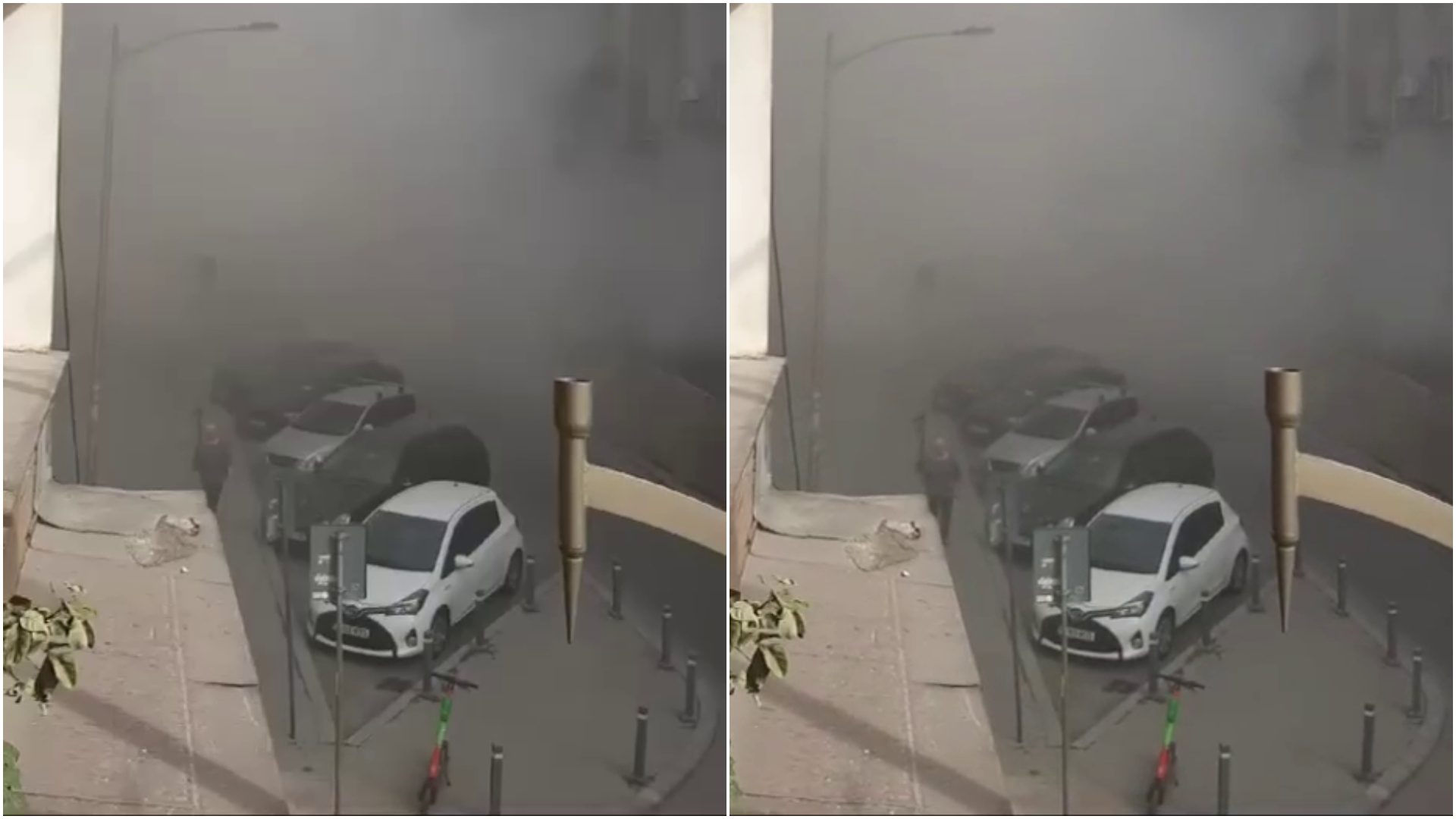 Nor gros de praf în centrul Bucureștiului, provenit de la lucrările de demolare a unui vechi sediu de Poliție. Locuitorii acuză că le este greu să respire