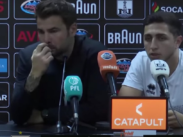 Adrian Mutu, întrebat direct la conferință: "Neftchi se chinuie să marcheze goluri. Cum rezolvi asta?"