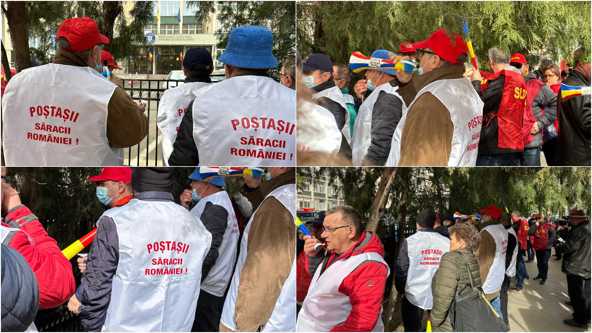 Lucrătorii poștali protestează în fața Ministerului Digitalizării, reclamând salariul minim pe economie oferit indiferent de studii