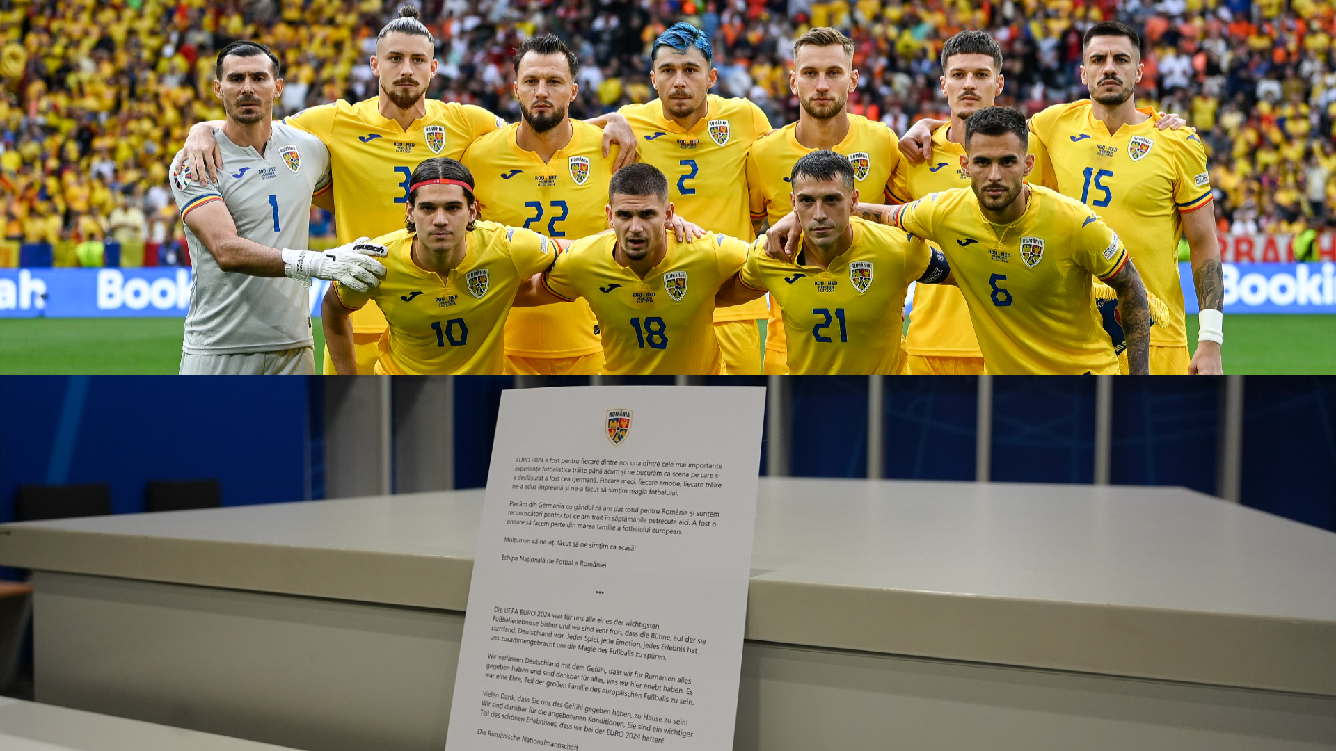 Reacția UEFA la mesajul lăsat de naționala României în vestiarele din Munchen după înfrângerea la EURO 2024
