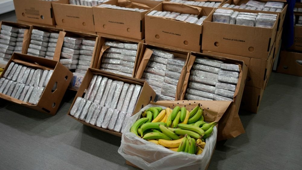 Cocaină de peste un milion de euro ascunsă în lăzi cu banane
