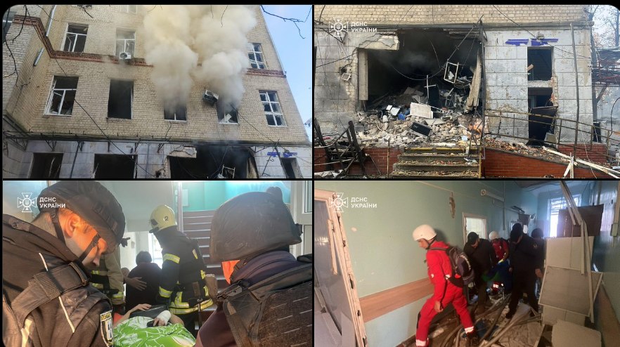 Nouă ucraineni au murit în două atacuri rusești consecutive asupra spitalului din Sumî. Zelenski: „Numai forța poate obliga Rusia la pace”