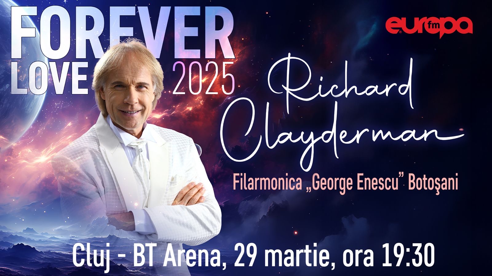 Richard Clayderman, în concert la București și la Cluj : Europa FM