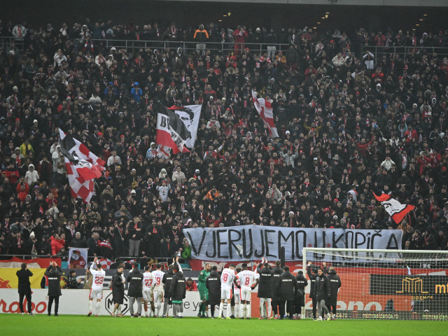 Banner-ul afișat de galeria lui Dinamo în finalul derby-ului cu FCSB