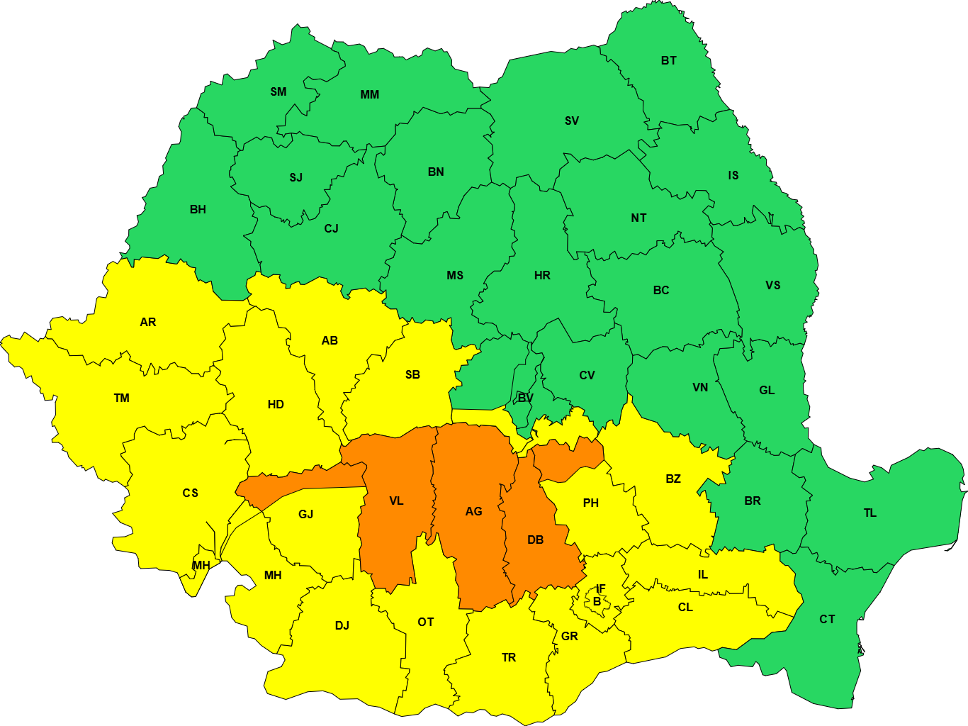 Sudul și sud-vestul țării, sub avertizare cod galben de ploi torențiale și vijelii : Europa FM
