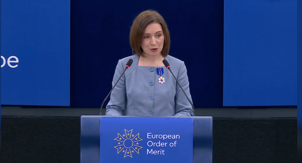 „Această distincție aparține oamenilor din Moldova. Fie ca Moldova să meargă mai departe în călătoria sa europeană”