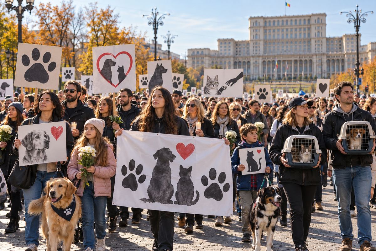 Protest în București de Ziua Internațională a Animalelor